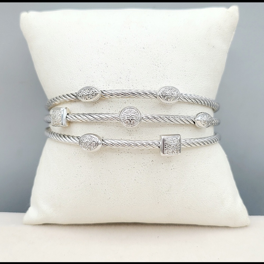 David Yurman Three Row Confetti Diamond Bracelet 